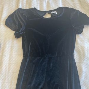 Nordstrom Girls Black Velvet Jumpsuit